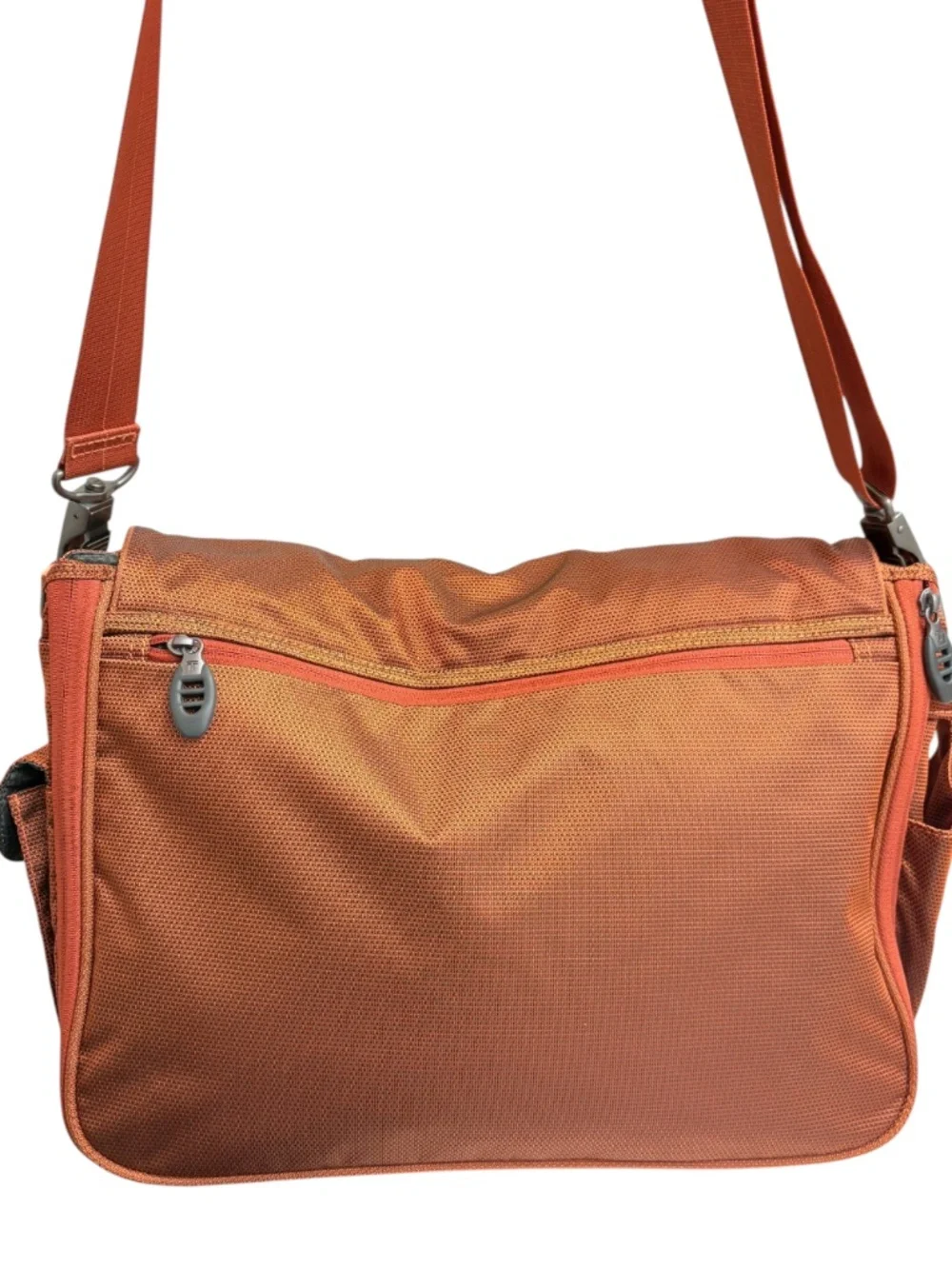 TUMI tech burnt sienna orange laptop briefcase school messenger bag